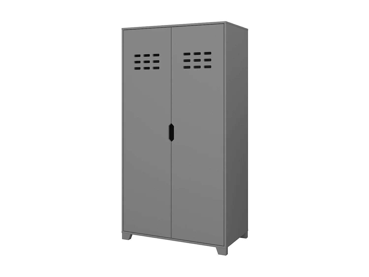 Linus | Garderobekast met 2 deuren in grijs MDF