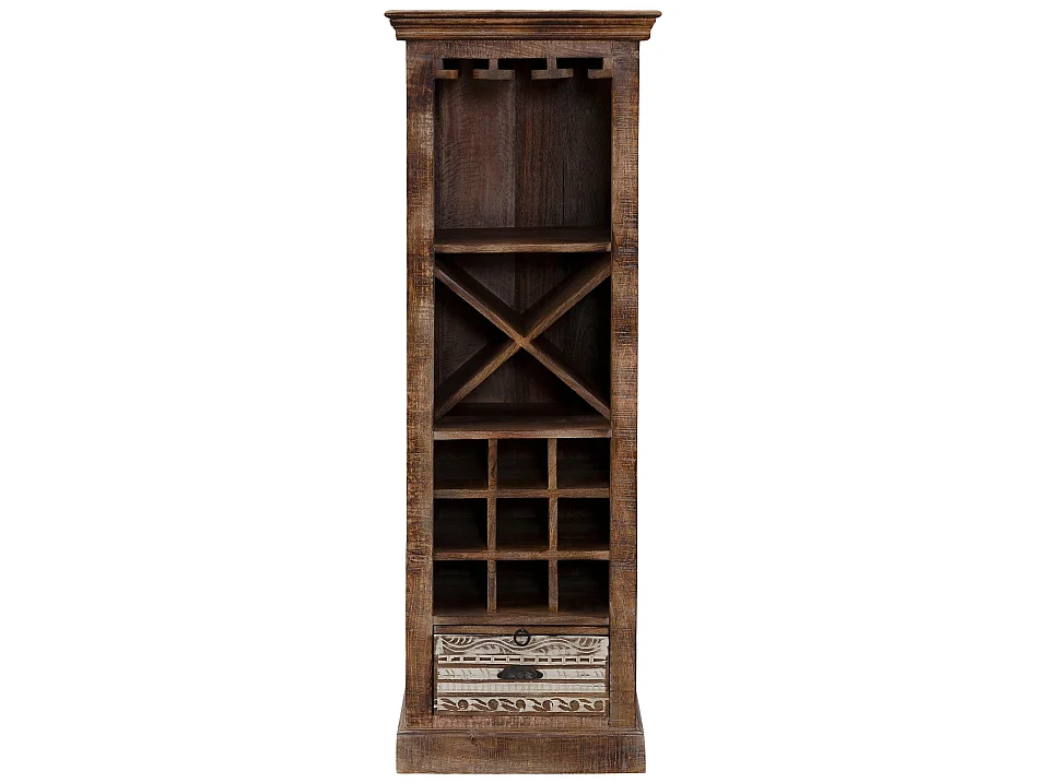 Maneesh | Wijnkast met Planken in Bruin/Crème