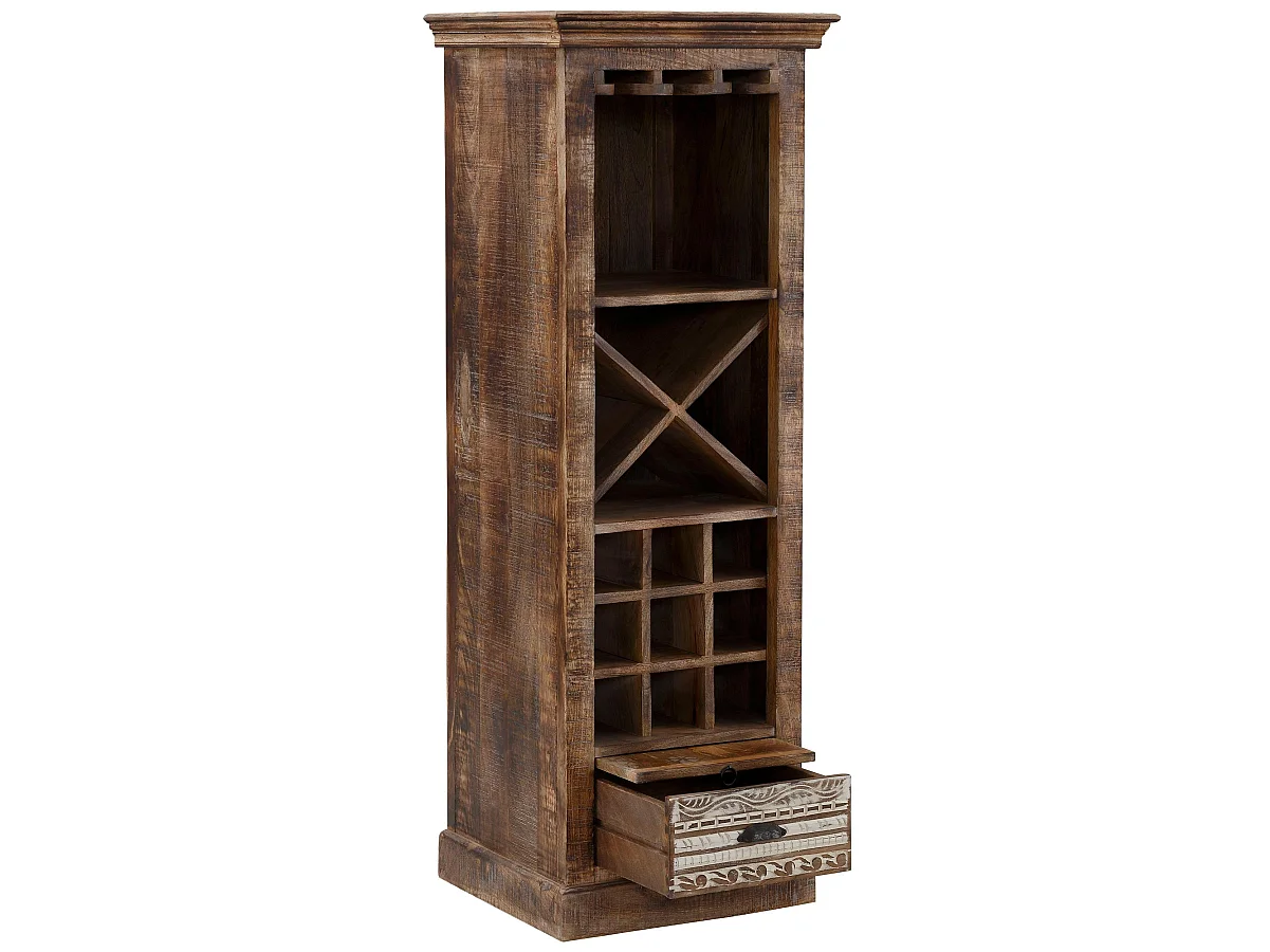 Maneesh | Wijnkast met Planken in Bruin/Crème