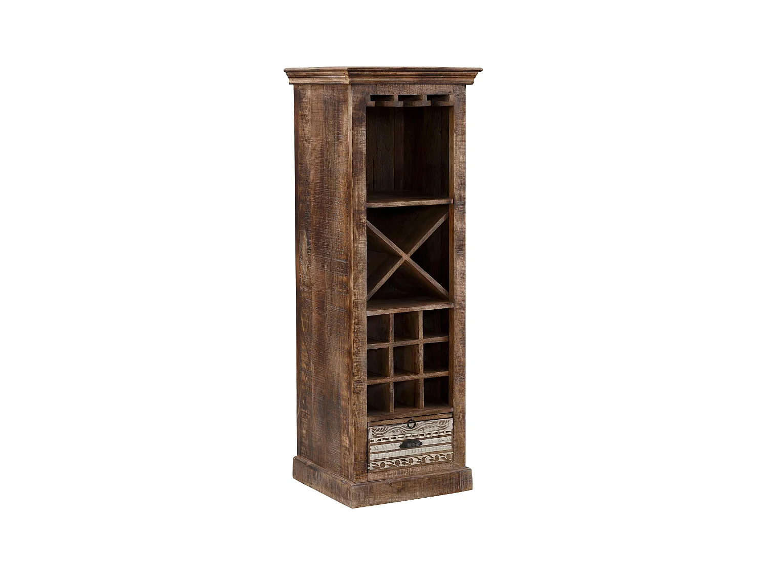 Maneesh | Armoire à vin avec étagères en Marron / Crème