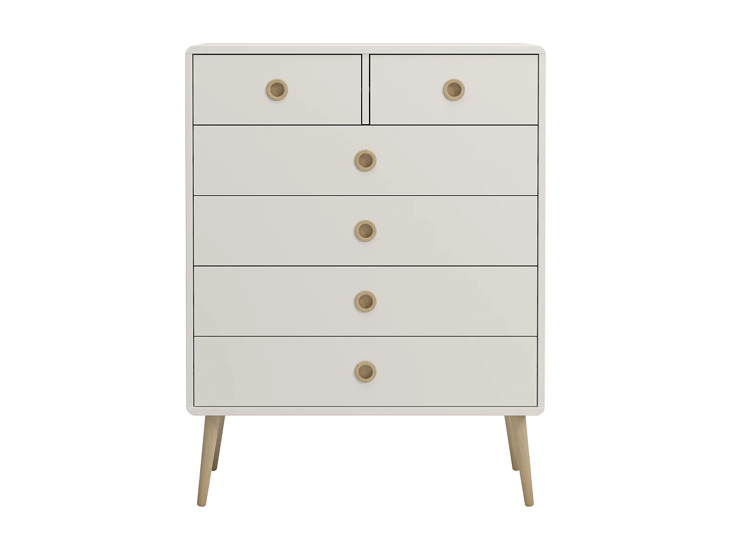 Softline | Commode met 4+2 laden in wit MDF