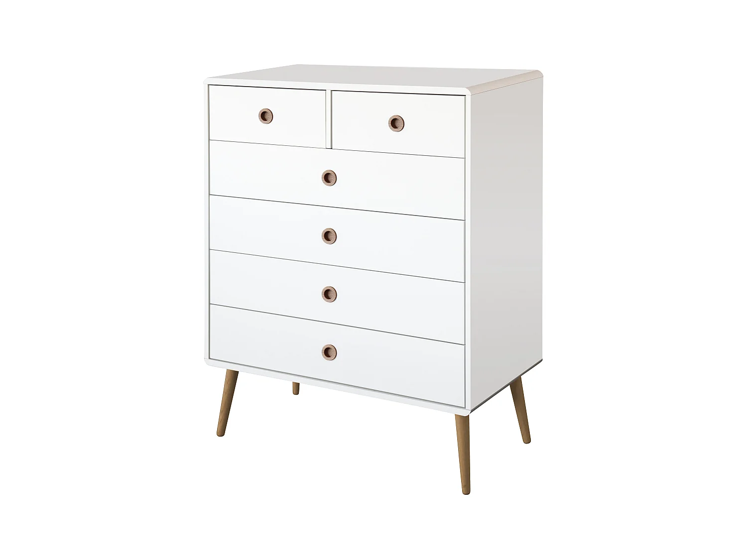 Softline | Commode avec 4+2 tiroirs en MDF blanc