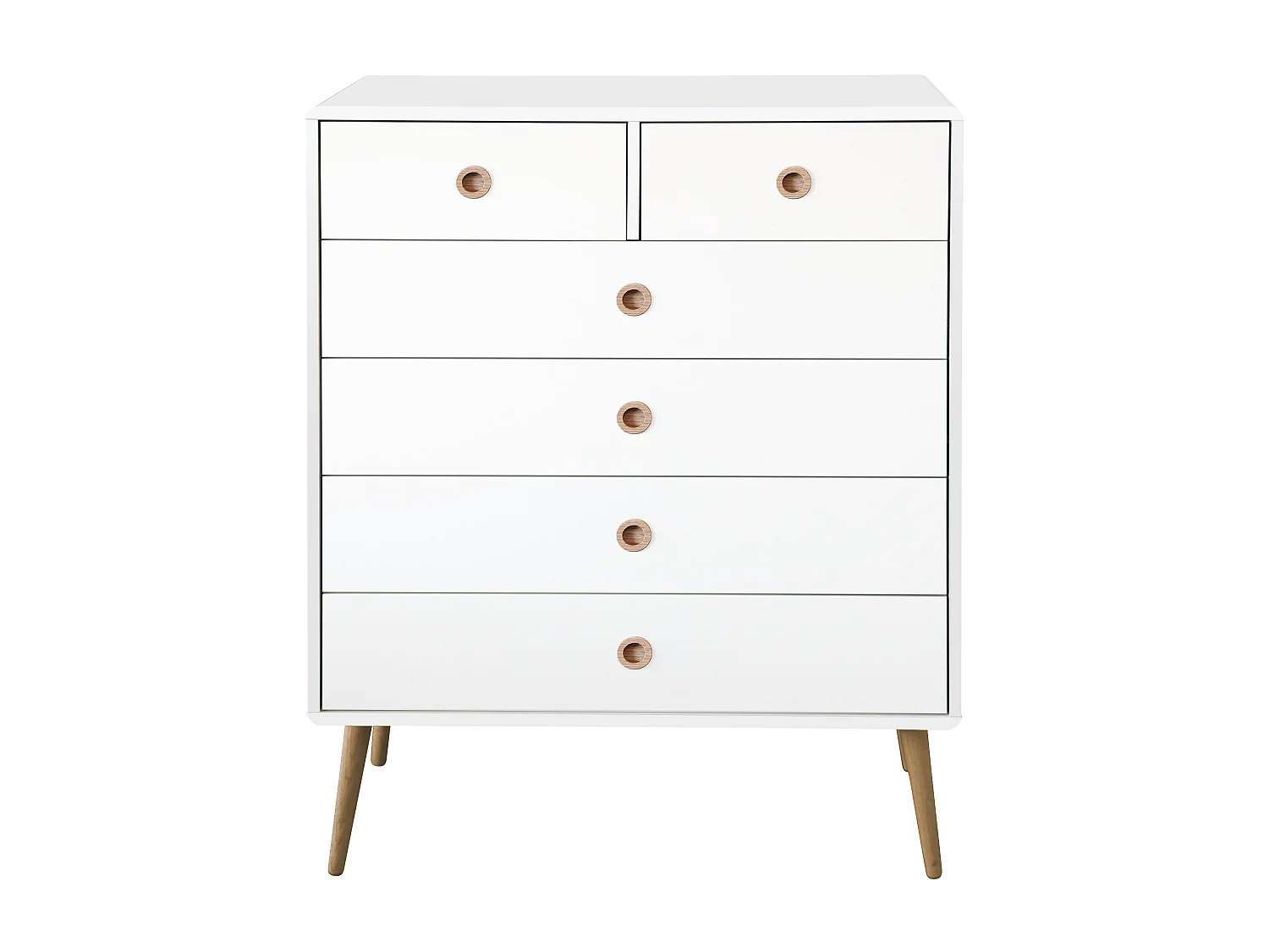 Softline | Commode avec 4+2 tiroirs en MDF blanc
