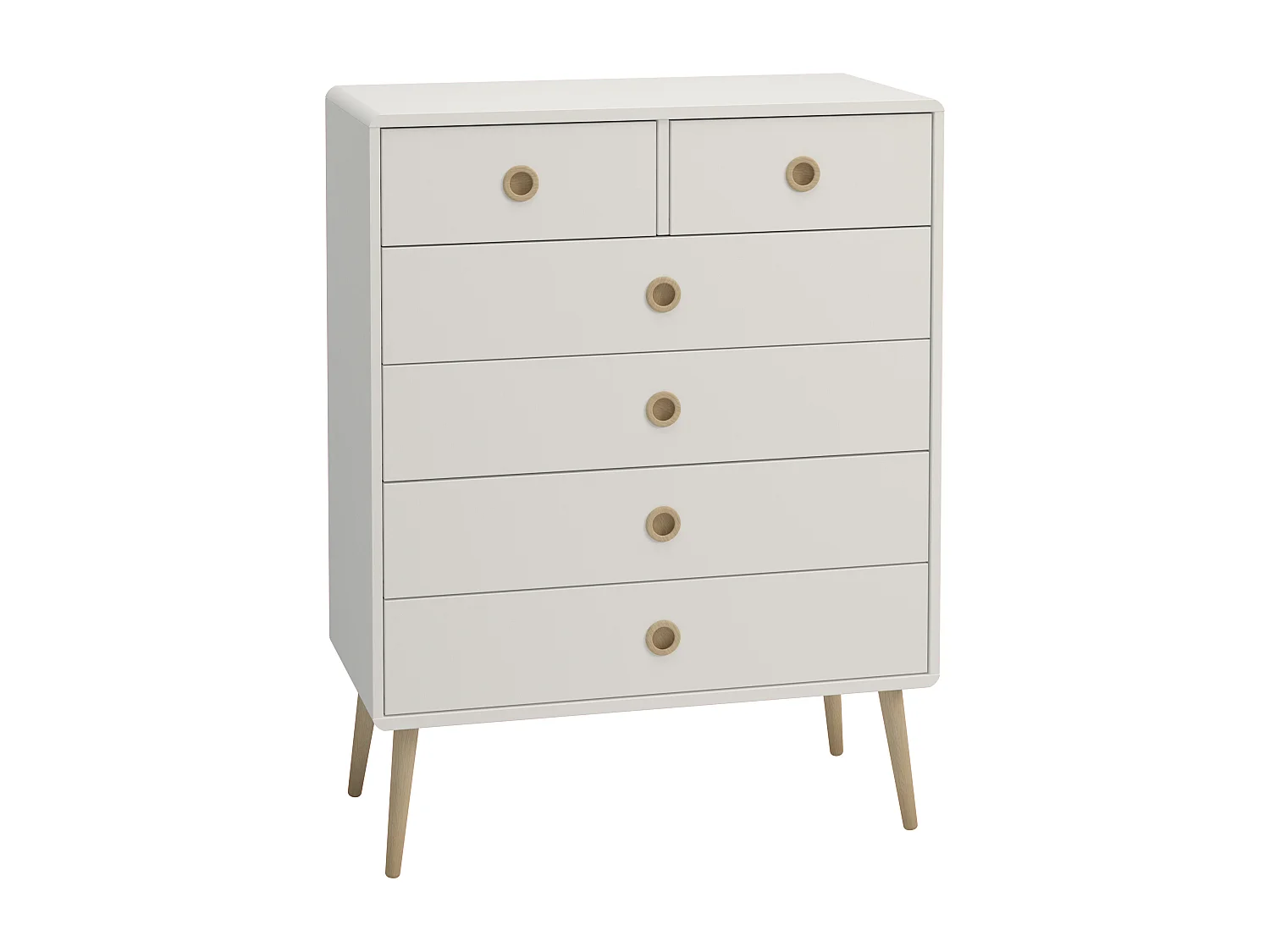 Softline | Commode avec 4+2 tiroirs en MDF blanc