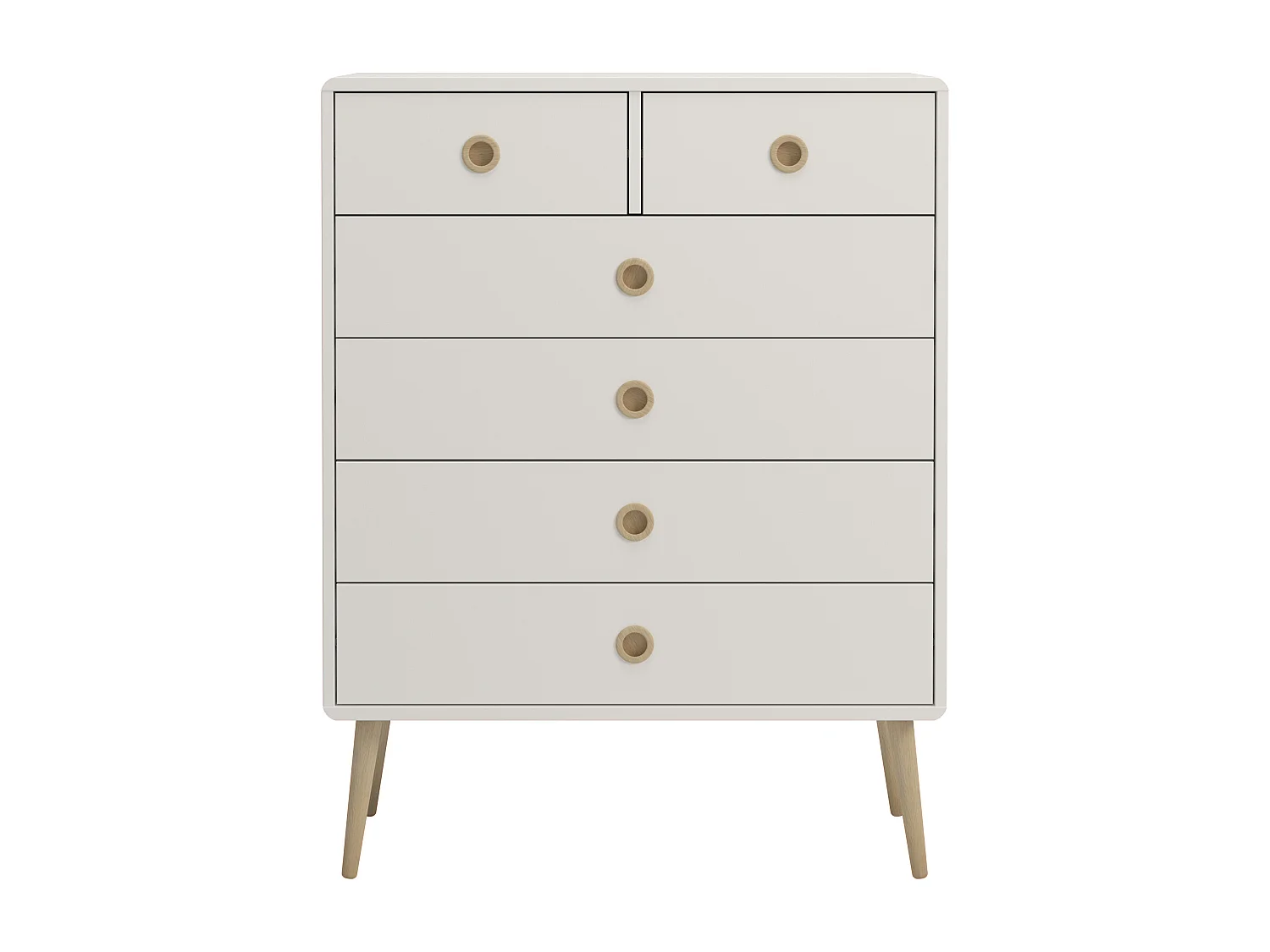Softline | Commode met 4+2 laden in wit MDF