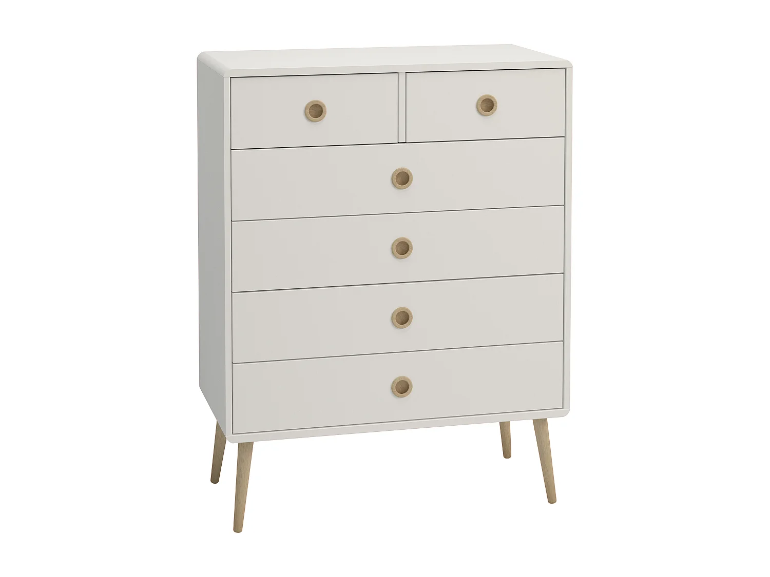 Softline | Commode met 4+2 laden in wit MDF