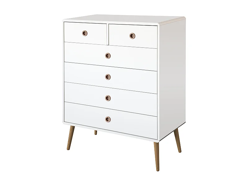 Softline | Commode avec 4+2 tiroirs en MDF blanc