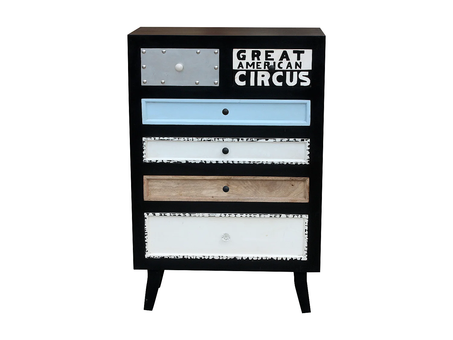 Bombay | Commode avec 6 tiroirs en couleurs mélangées