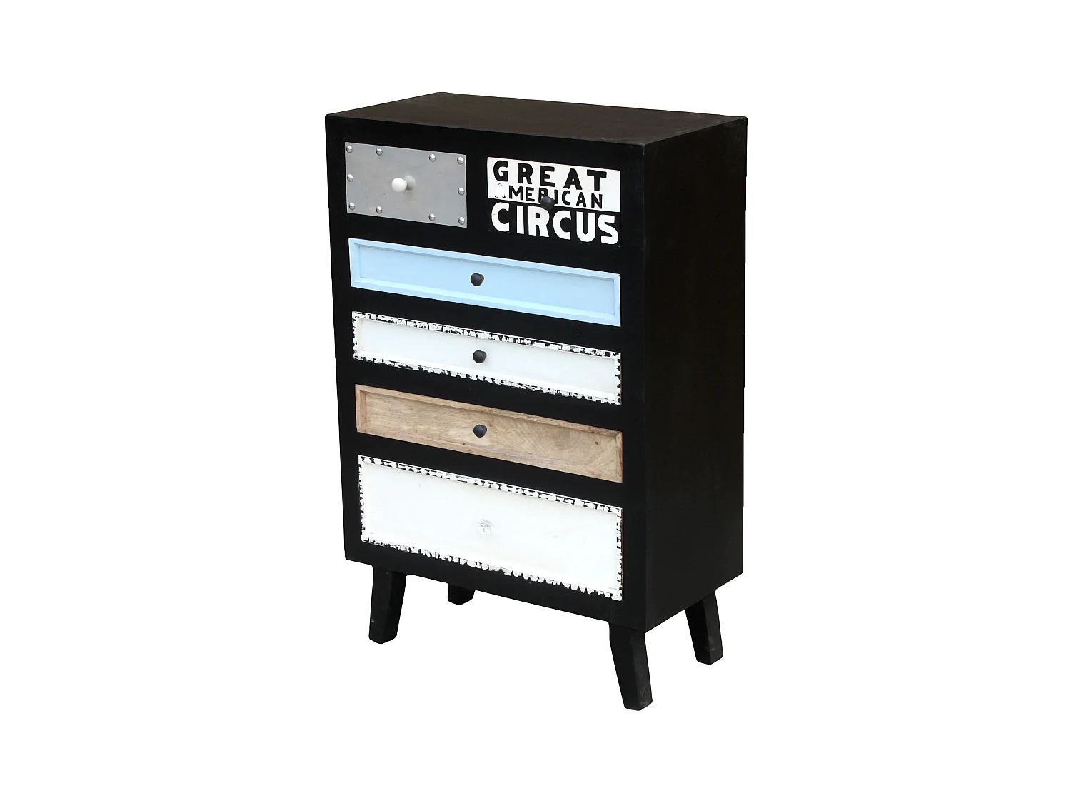 Bombay | Commode avec 6 tiroirs en couleurs mélangées