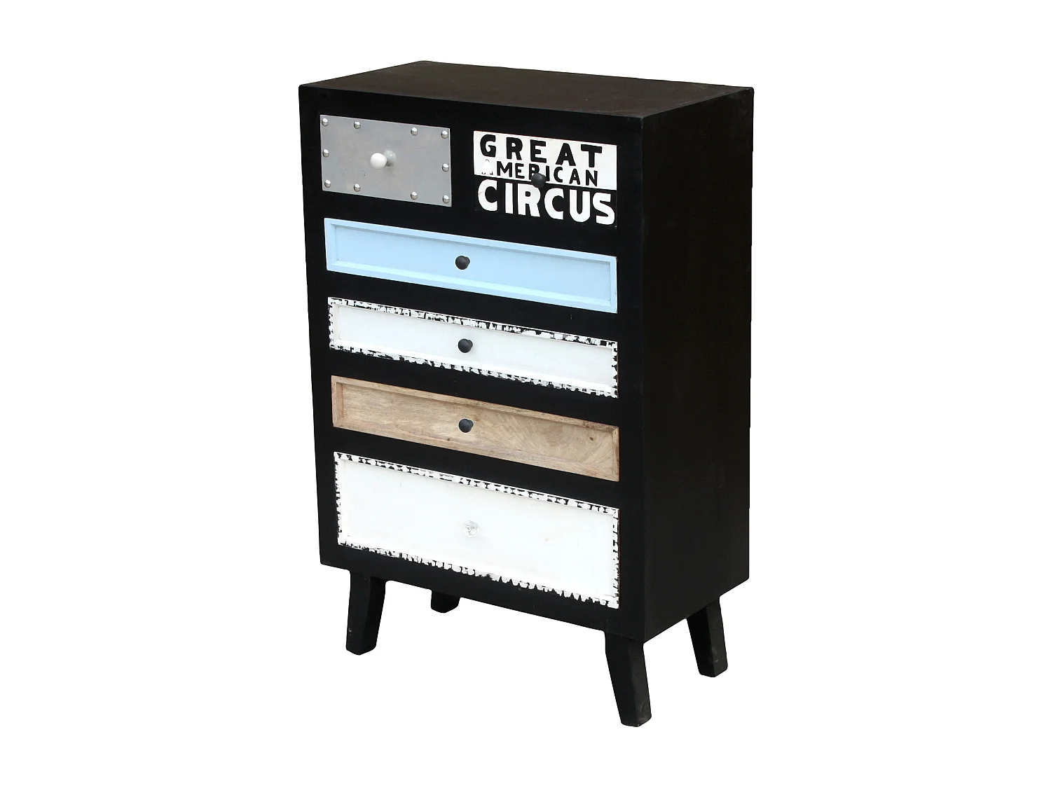 Bombay | Commode met 6 laden in gemengde kleuren