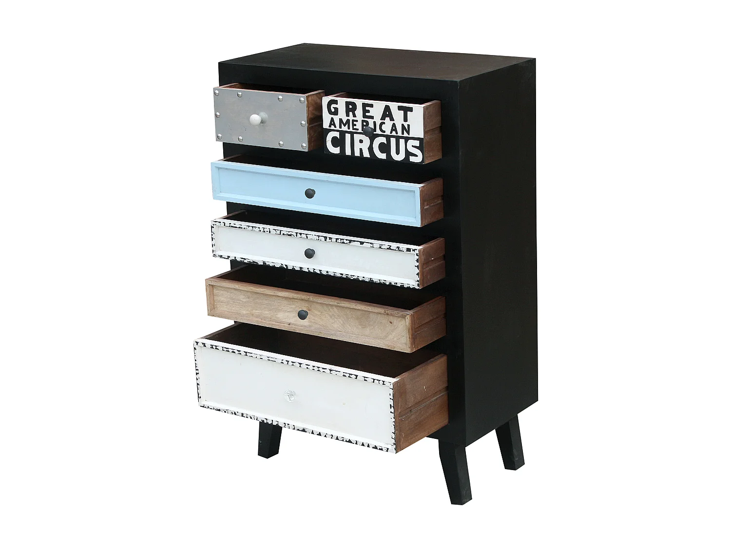 Bombay | Commode met 6 laden in gemengde kleuren