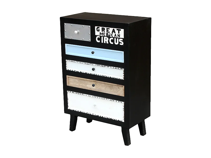 Bombay | Garderobenschrank mit 6 Schubladen in gemischten Farben