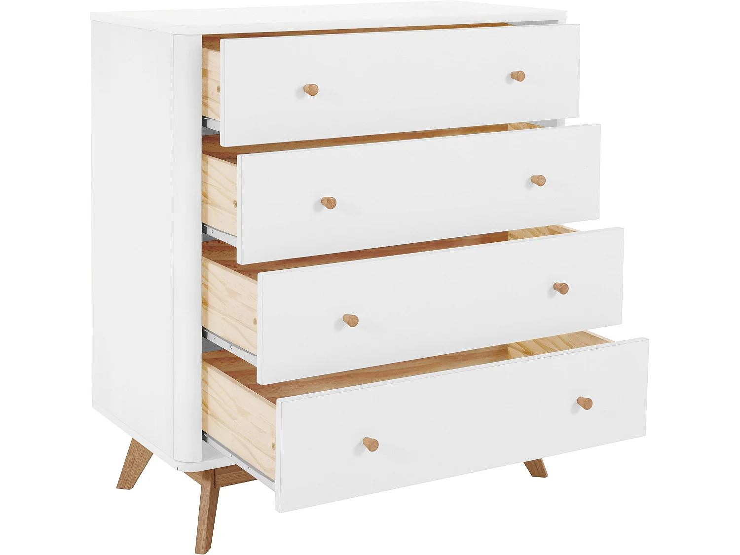 Avery | Kommode mit 4 Schubladen aus weißem MDF