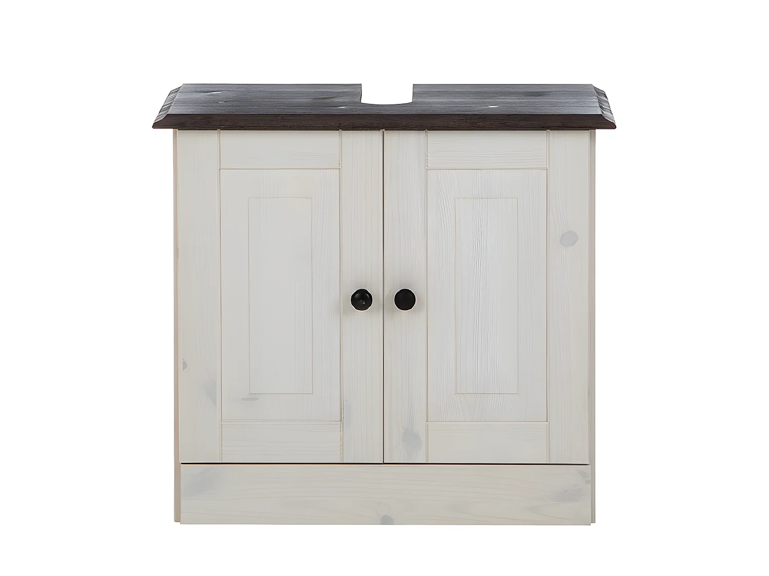 Móvel de lavatório Dalby | 60 cm com 2 portas em carvalho lacado a branco