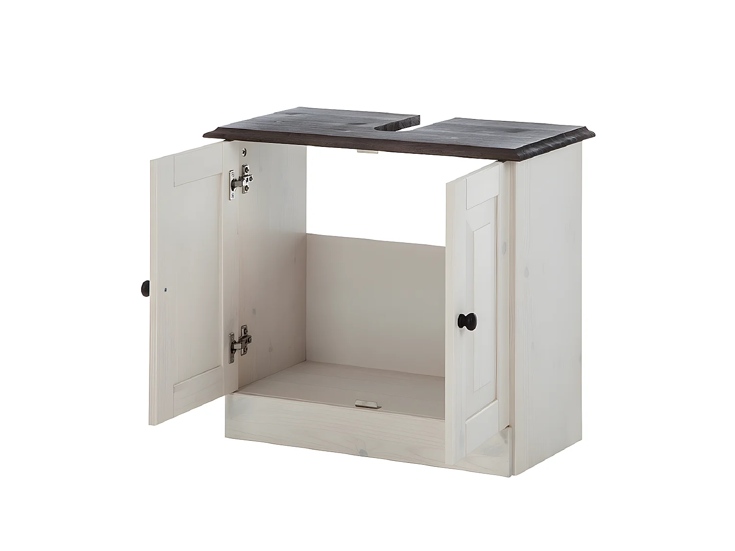 Móvel de lavatório Dalby | 60 cm com 2 portas em carvalho lacado a branco