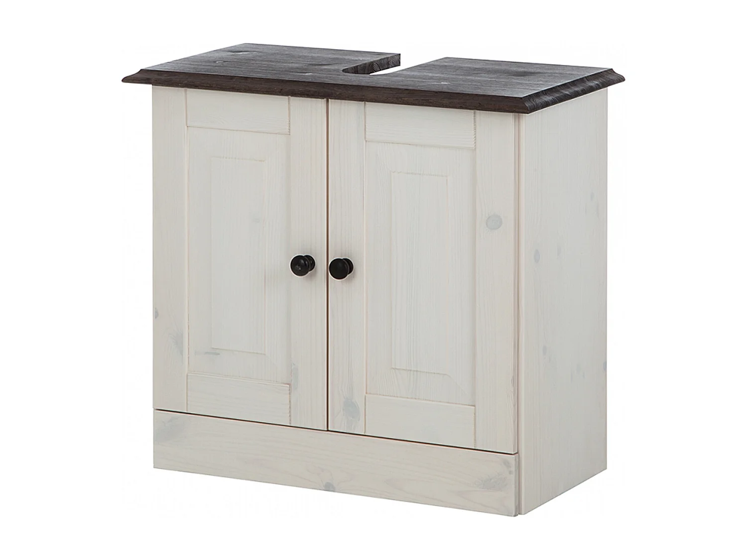 Cornelia | Meuble évier pour salle de bain avec 2 portes en pin