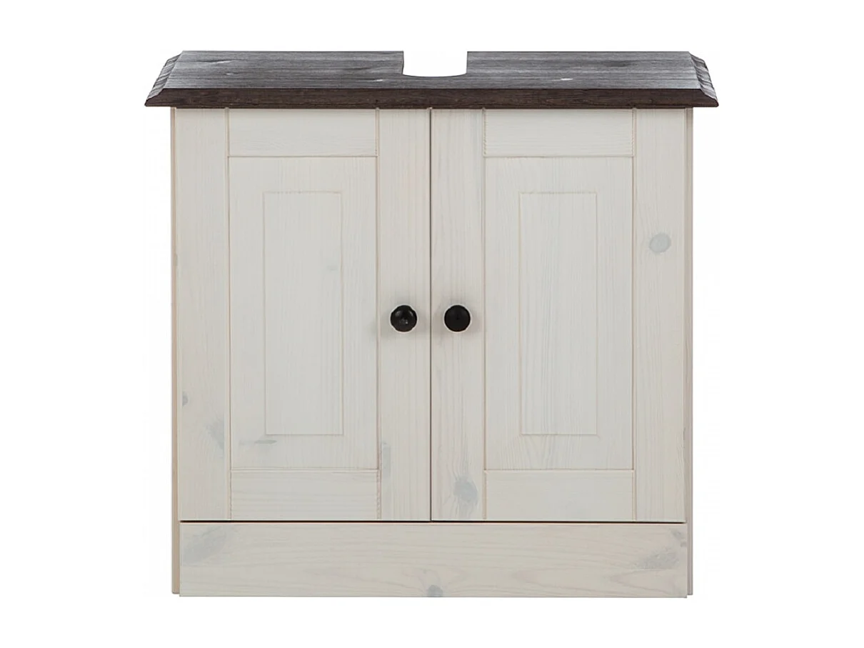 Cornelia | Meuble évier pour salle de bain avec 2 portes en pin