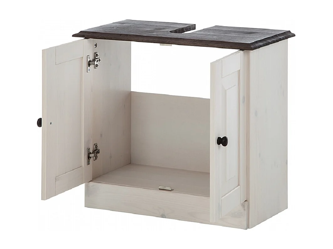 Cornelia | Meuble évier pour salle de bain avec 2 portes en pin