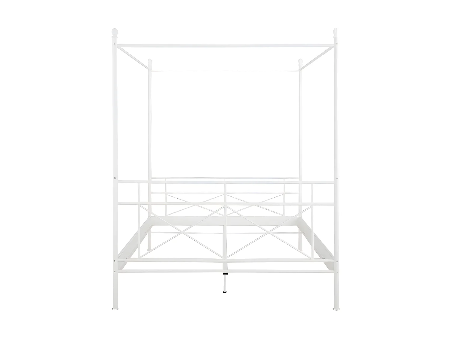 Thora | Lit à baldaquin 180 cm en métal blanc