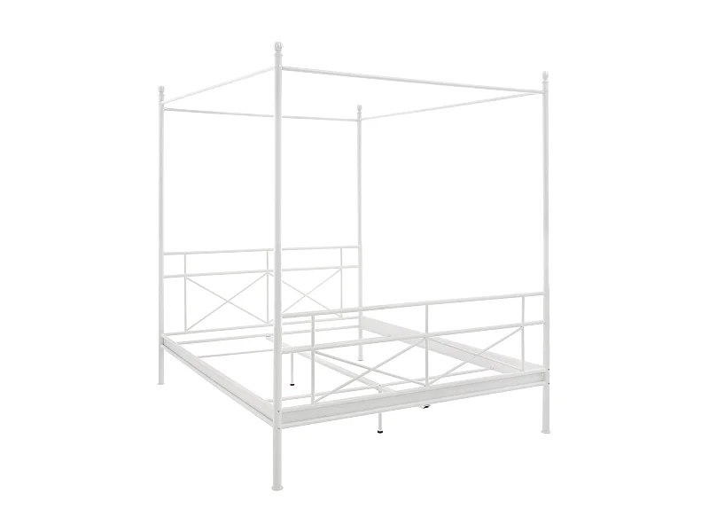 Thora | Himmelbett 140 cm aus weißem Metall