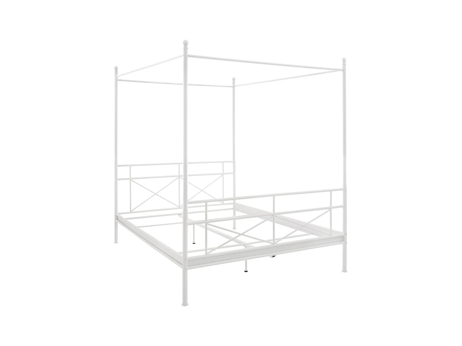 Thora | Lit à baldaquin 140 cm en métal blanc