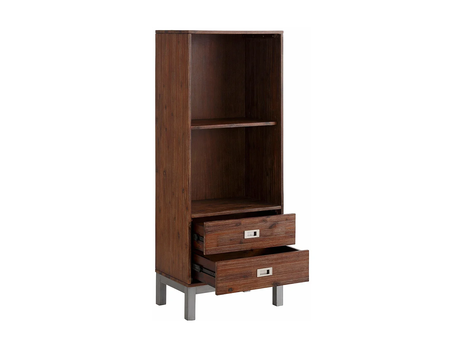 Kenya | Bibliothèque avec 2 tiroirs en bois d'acacia Marron