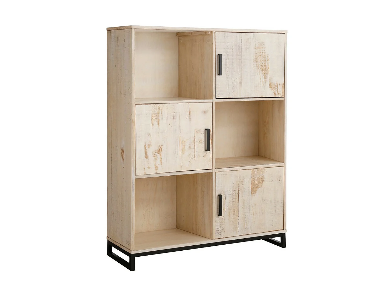 Santo | Bücherregal mit 3 Türen in Kiefer