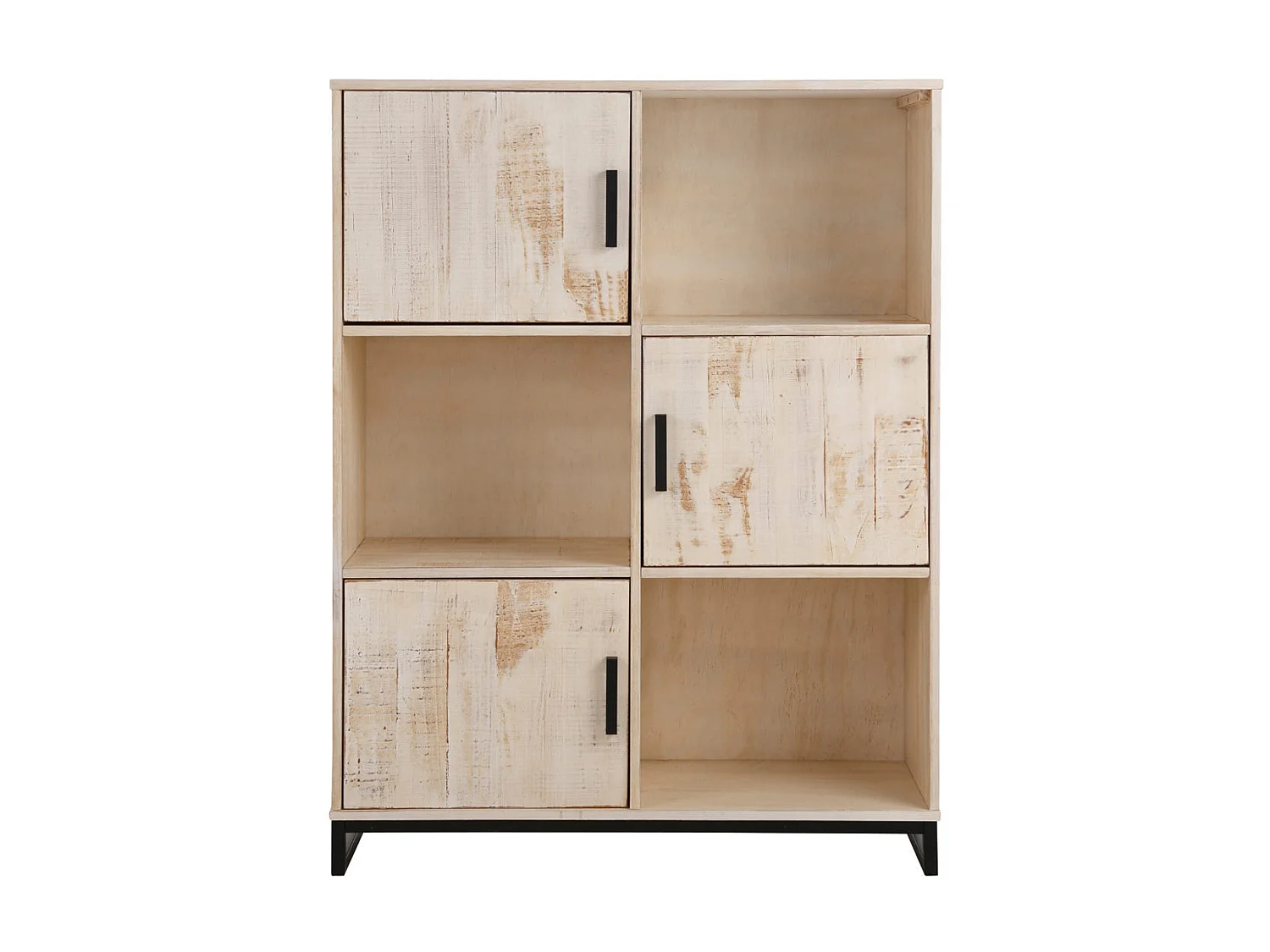 Santo | Bücherregal mit 3 Türen in Kiefer