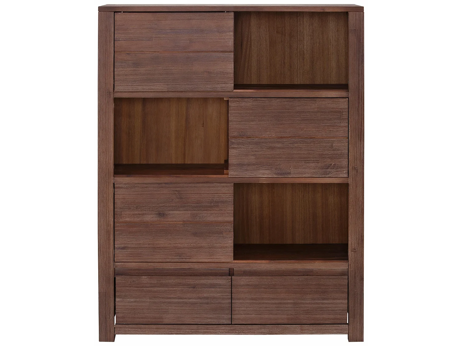 Wally | Bibliothèque avec 3 portes coulissantes et 2 tiroirs