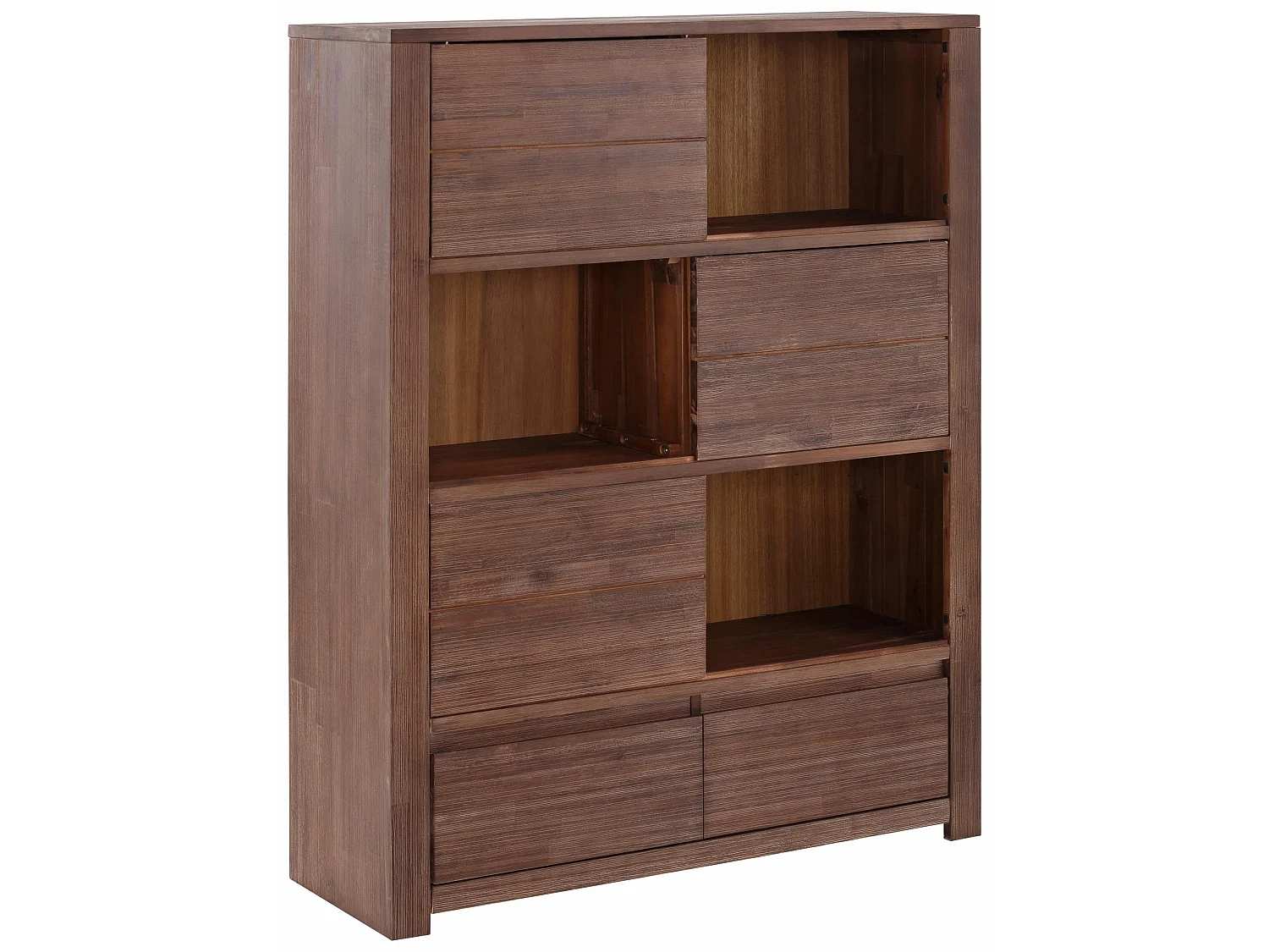 Wally | Bibliothèque avec 3 portes coulissantes et 2 tiroirs