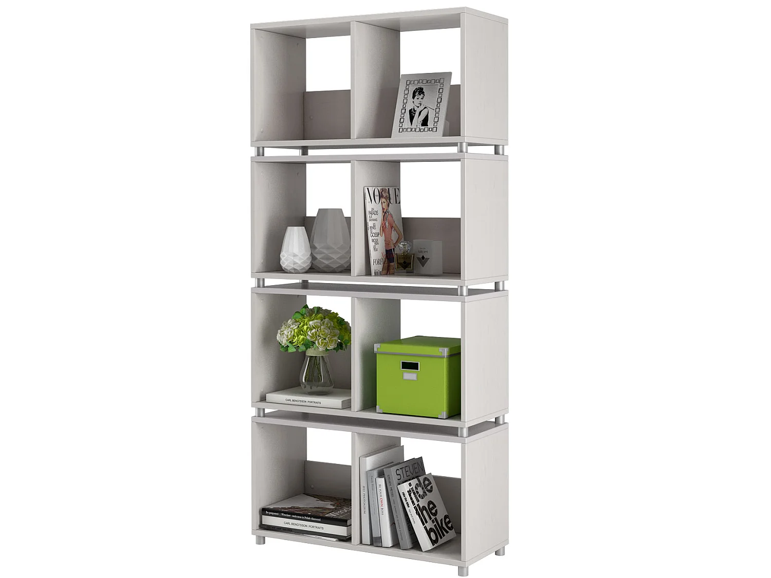 Hawaii | Bibliothèque à 8 éléments en blanc