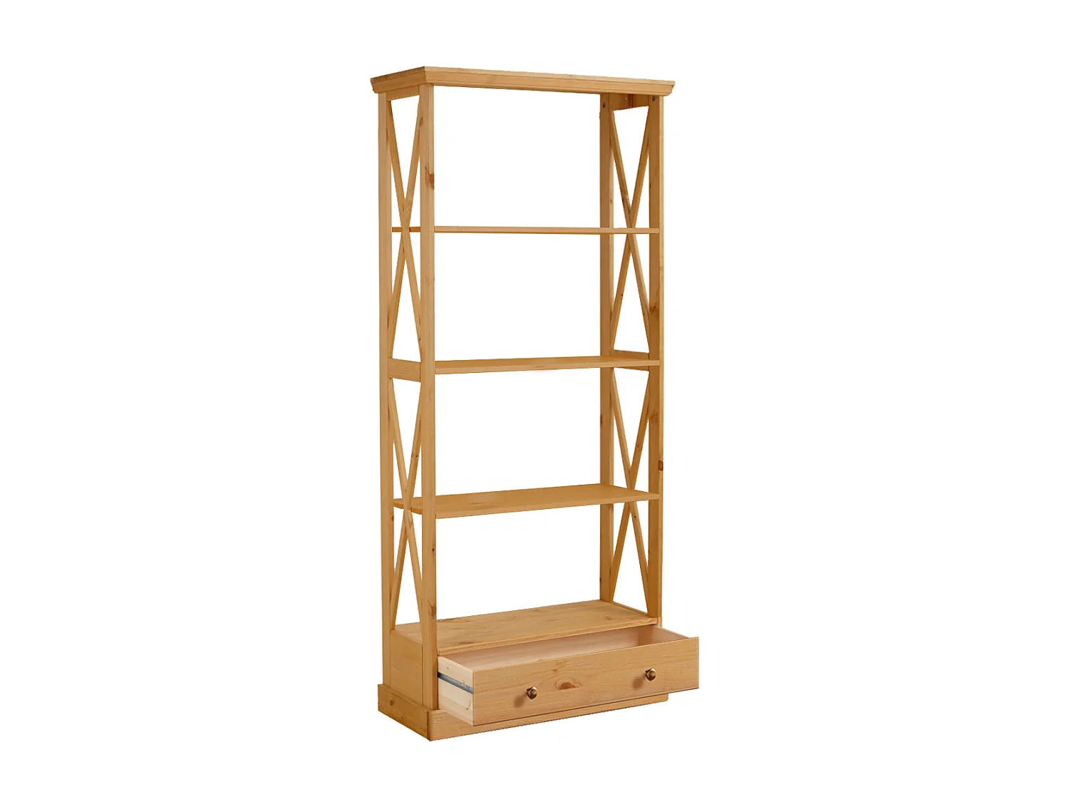 Cruise | Bibliothèque avec 1 tiroir et 4 étagères en pin