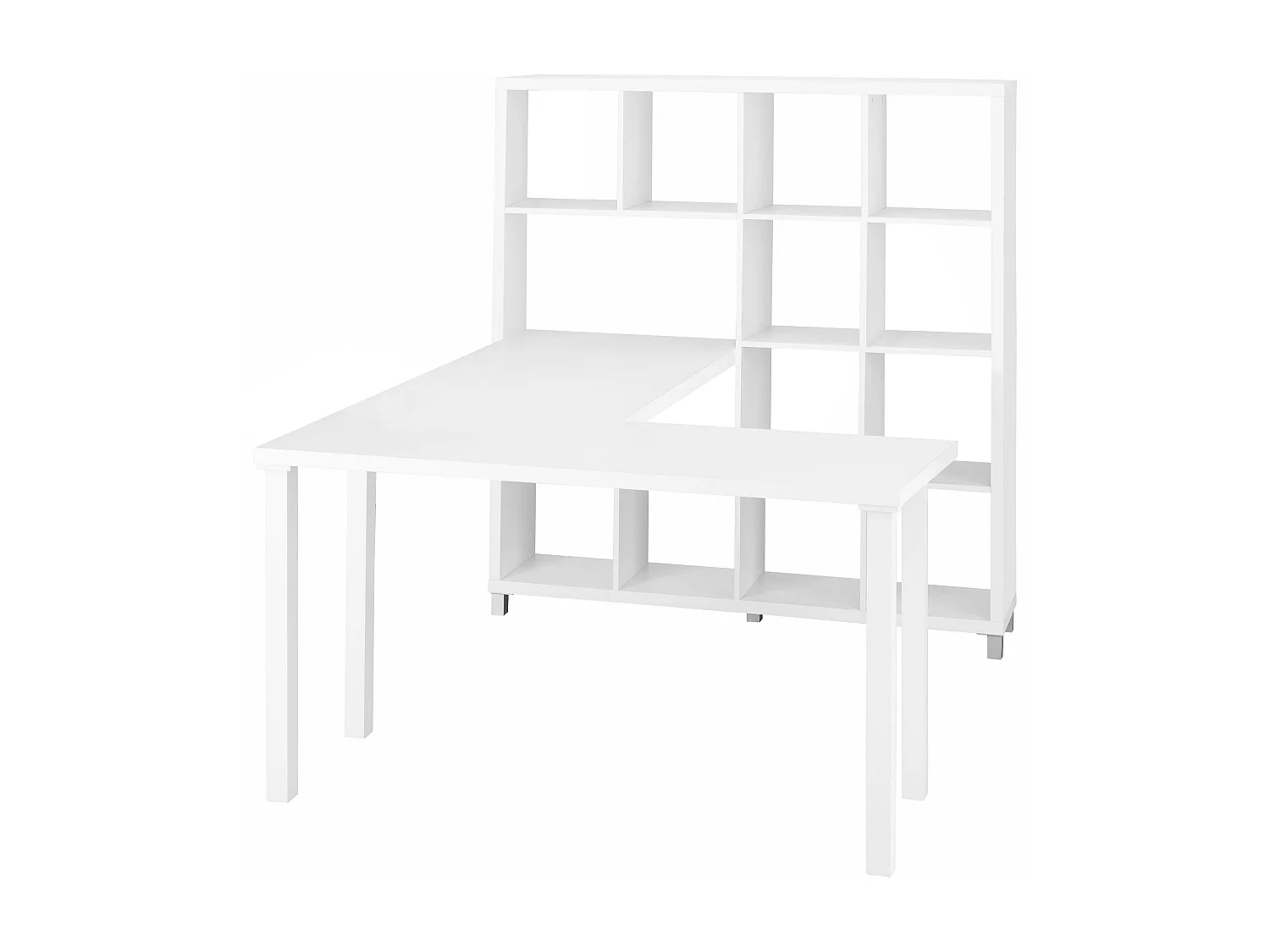 Kiwi | Boekenkast gecombineerd met bureau in wit