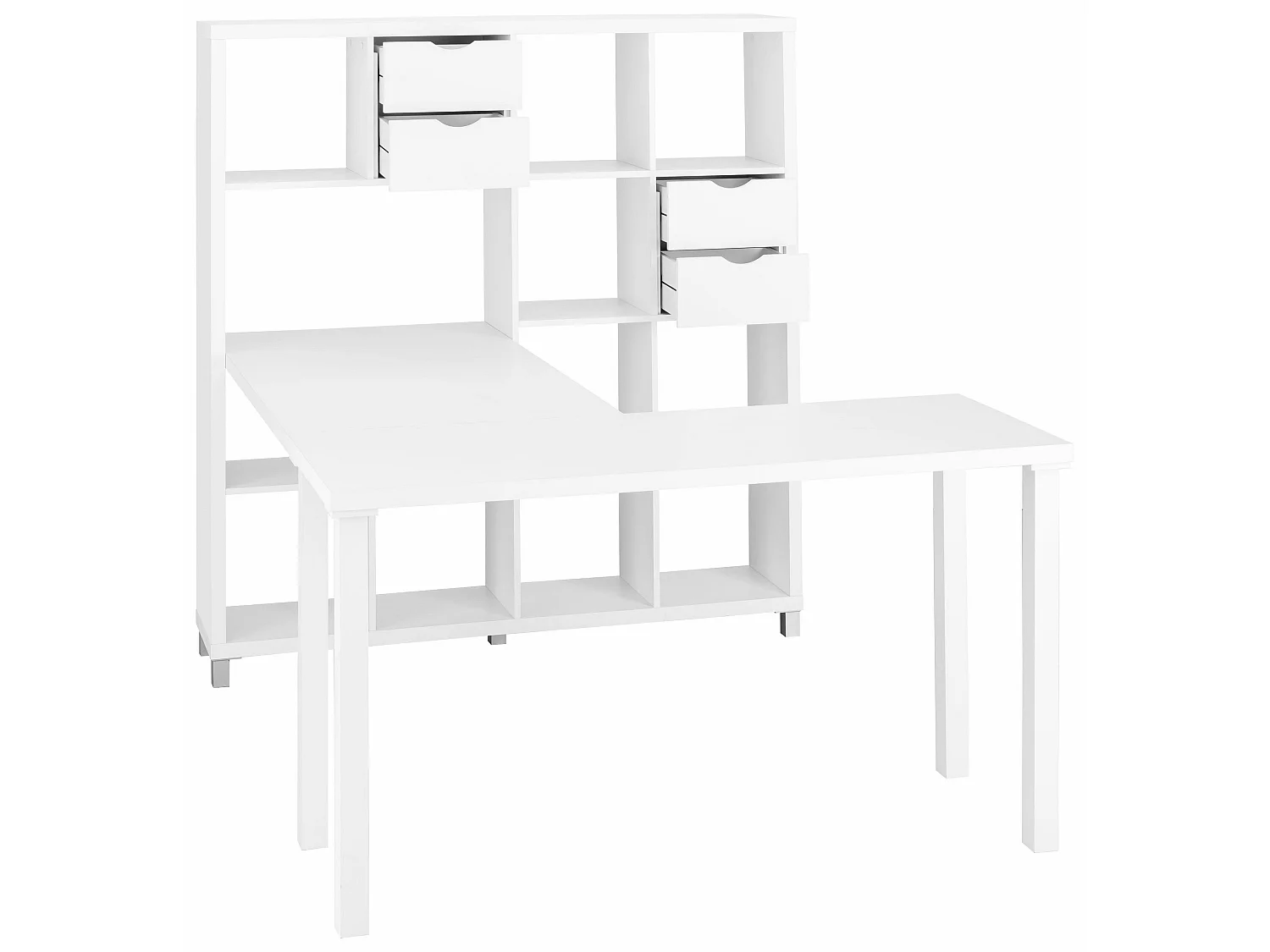 Kiwi | Boekenkast gecombineerd met bureau in wit