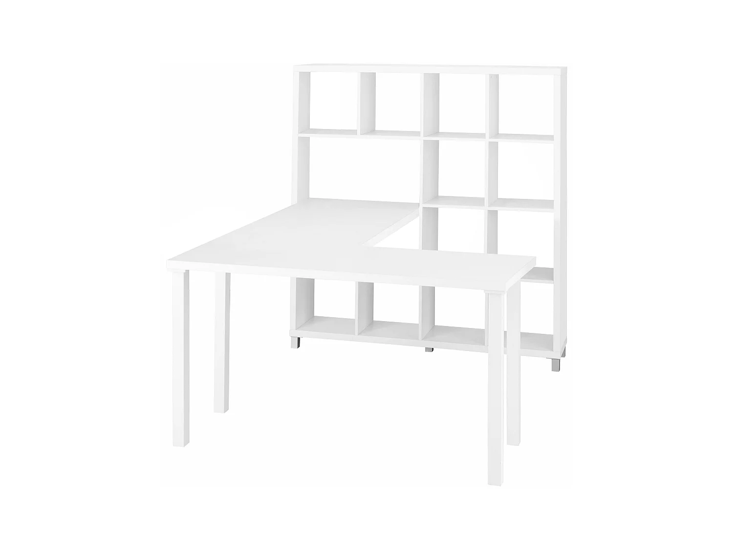 Kiwi | Bibliothèque combinée à un bureau en blanc