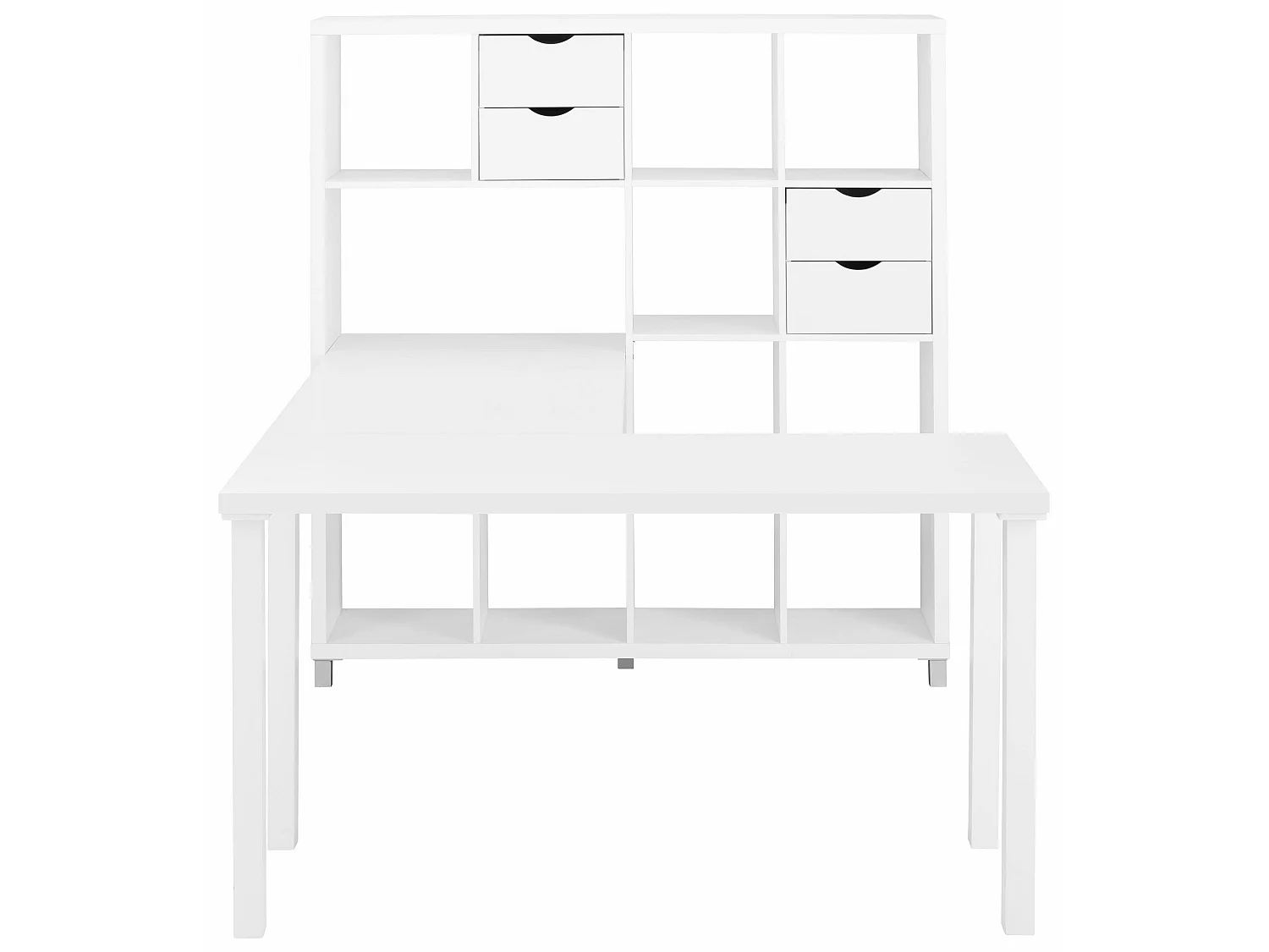 Kiwi | Bücherregal kombiniert mit Schreibtisch in Weiß
