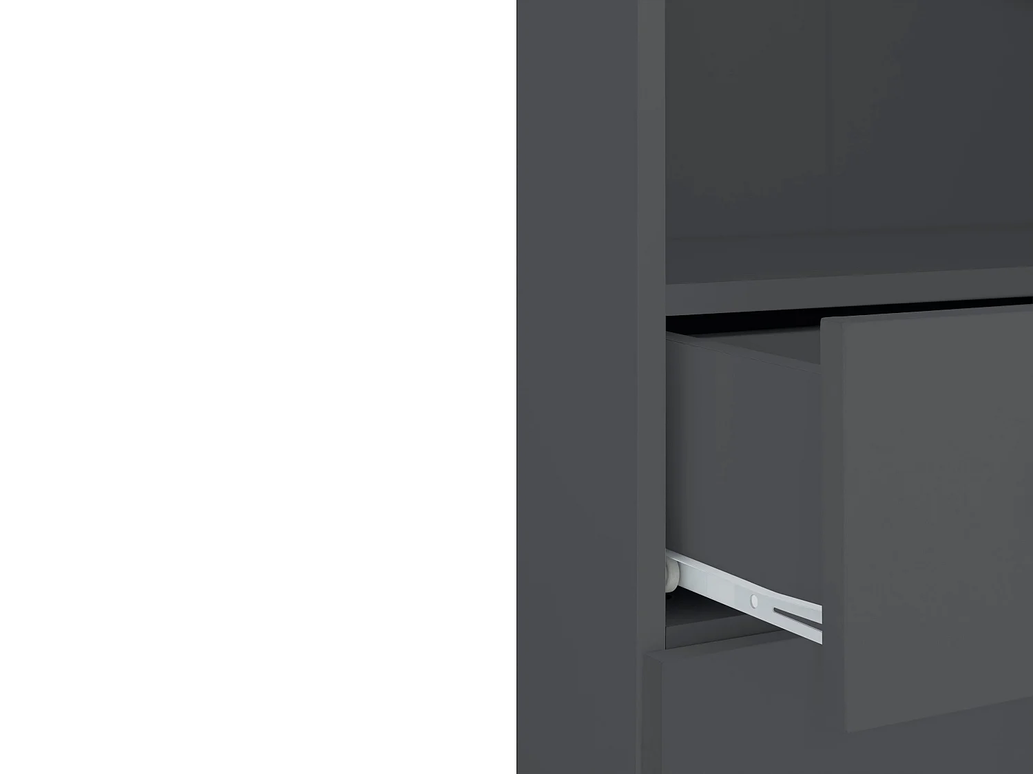 Badus | Meuble haut avec 2+2 portes et 1 tiroir en Gris / Chêne