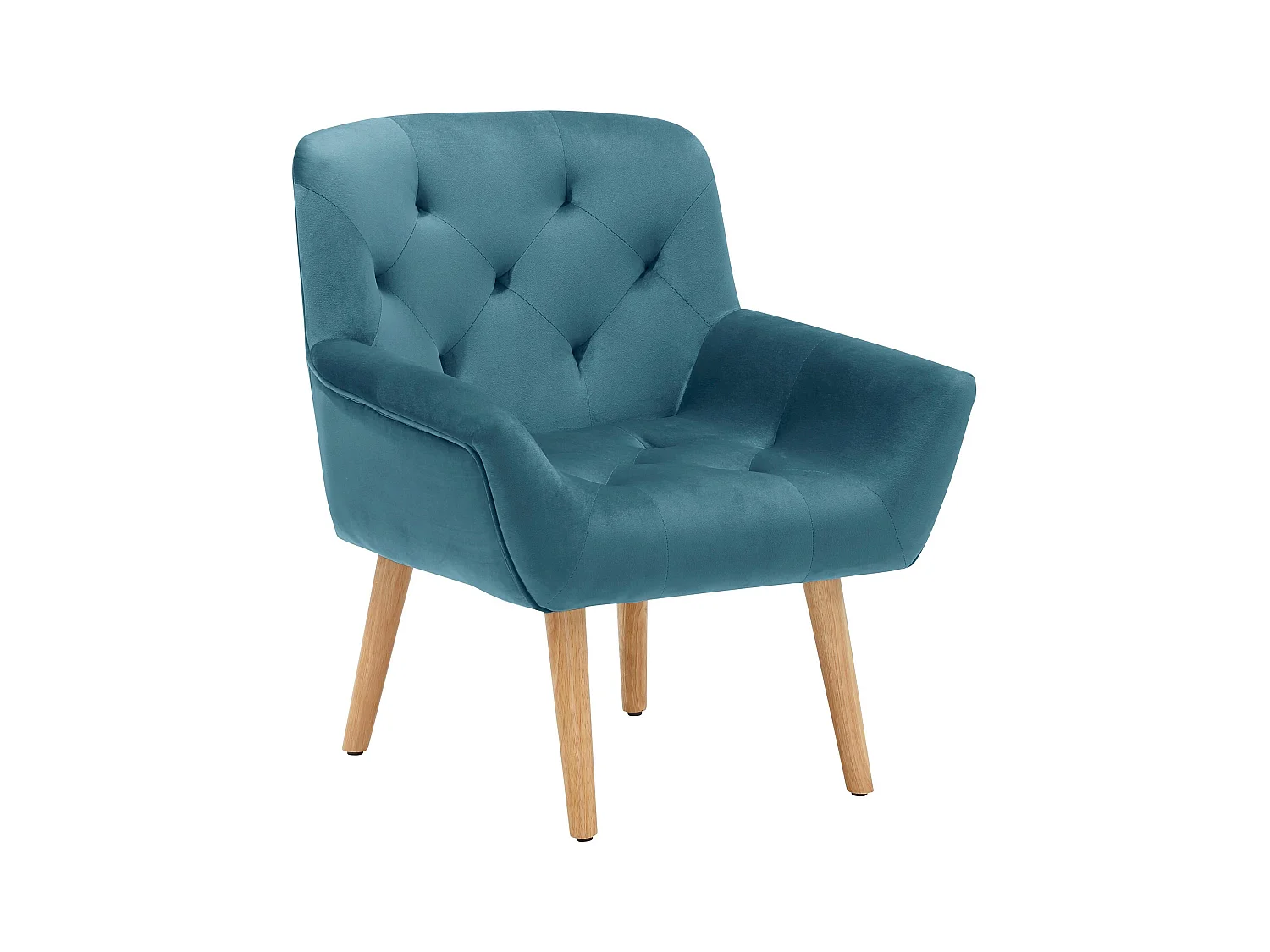 Sami | Chaise en velours bleu glacier