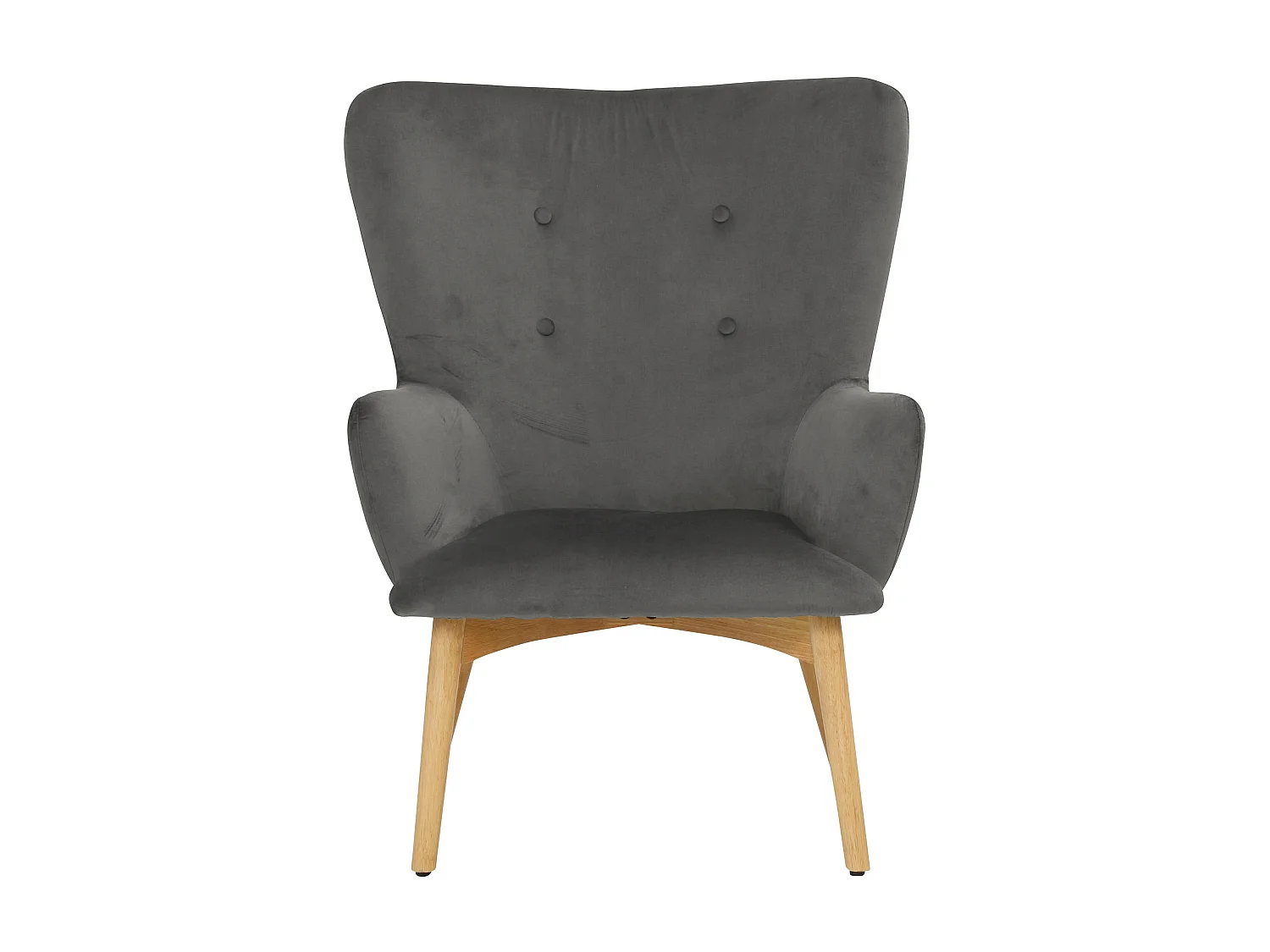 New York | Fauteuil met kruk in grijs fluweel