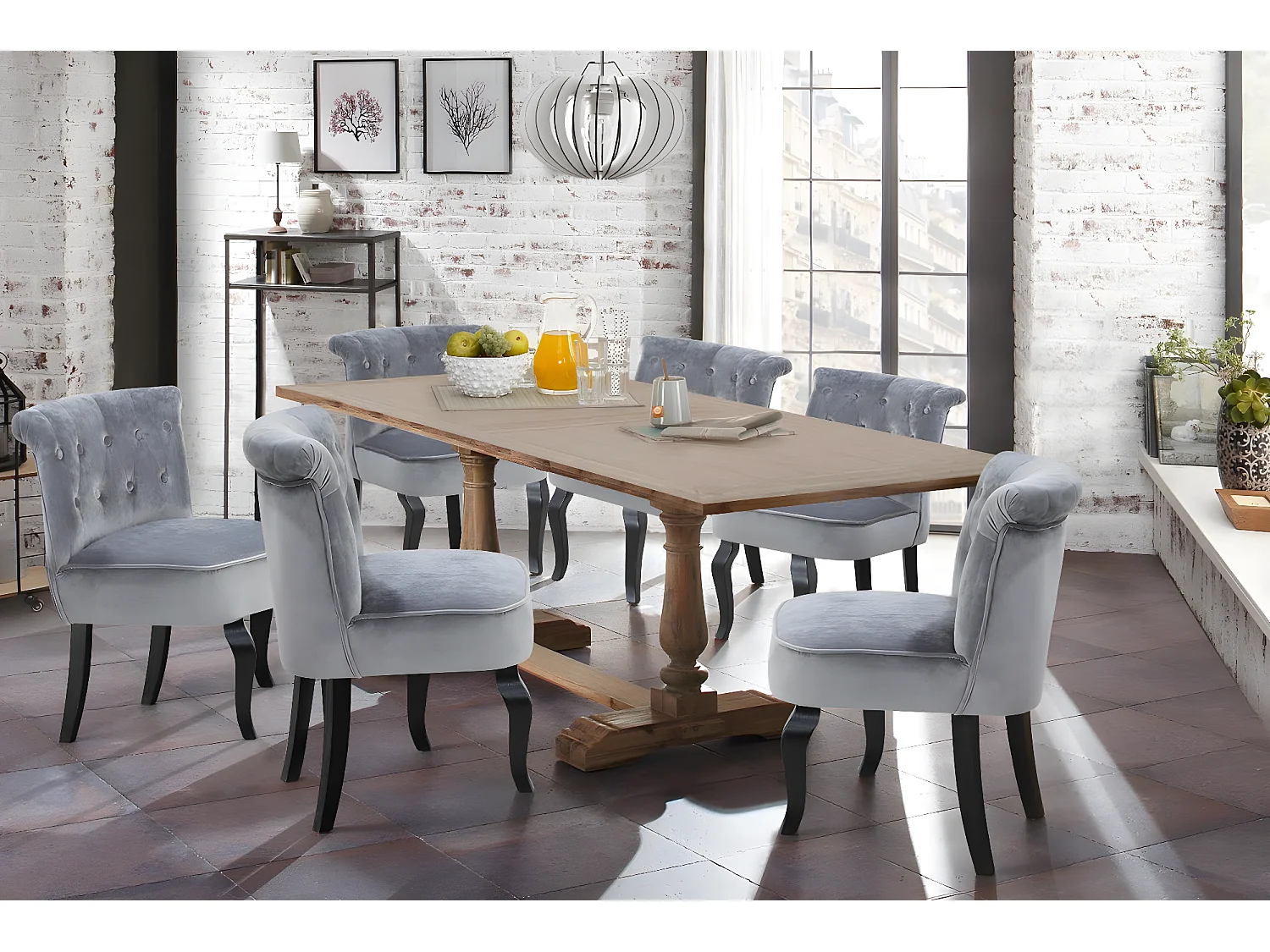 Beatrix | Sedia in velluto grigio