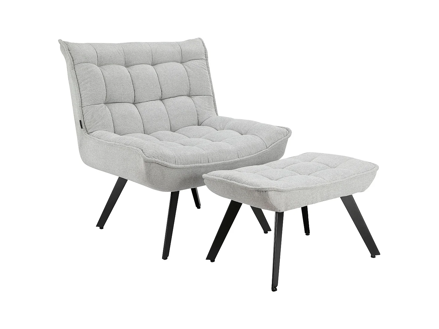 Evan | Chaise longue en tissu Gris