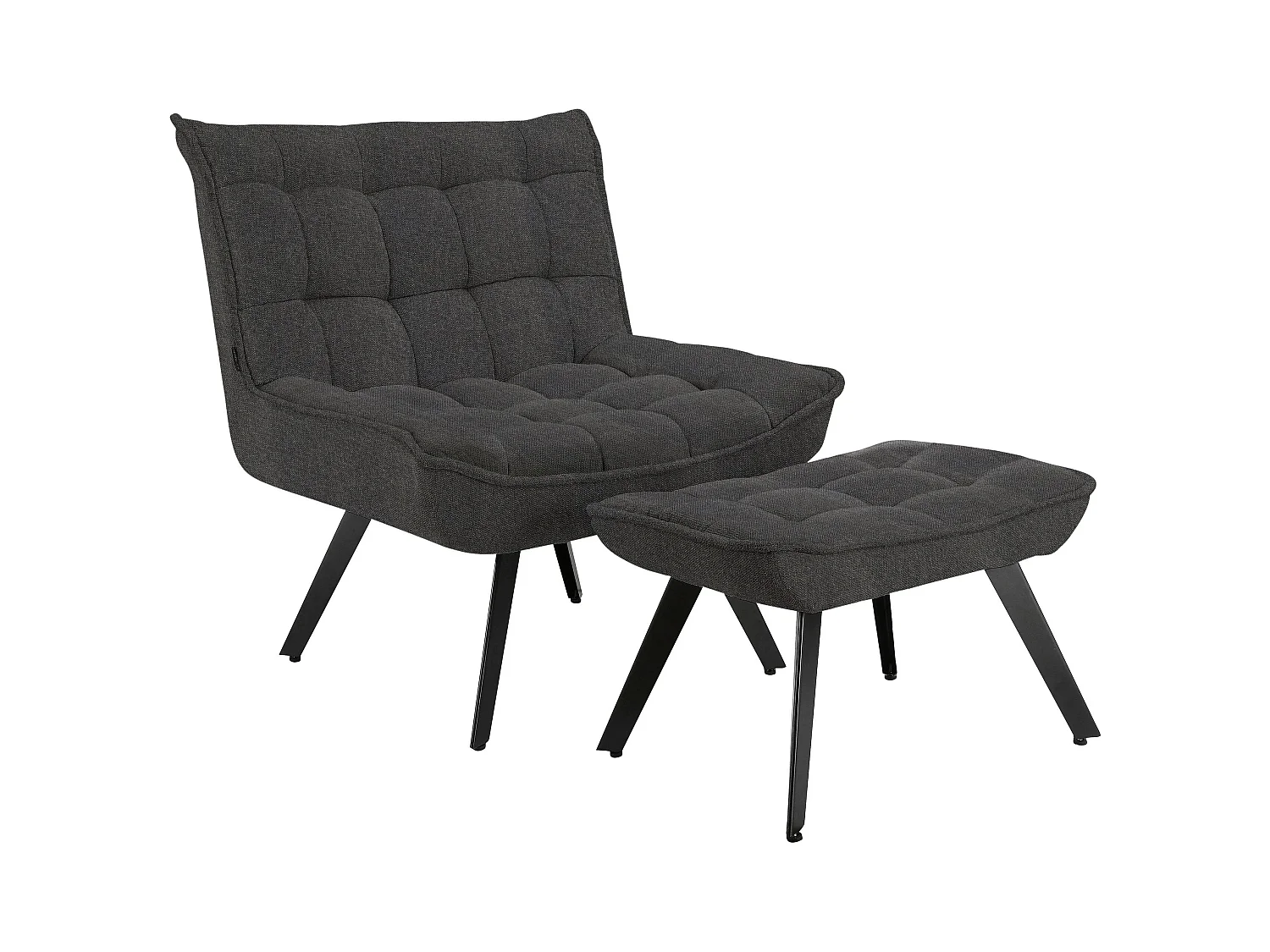 Evan | Chaise longue en tissu anthracite