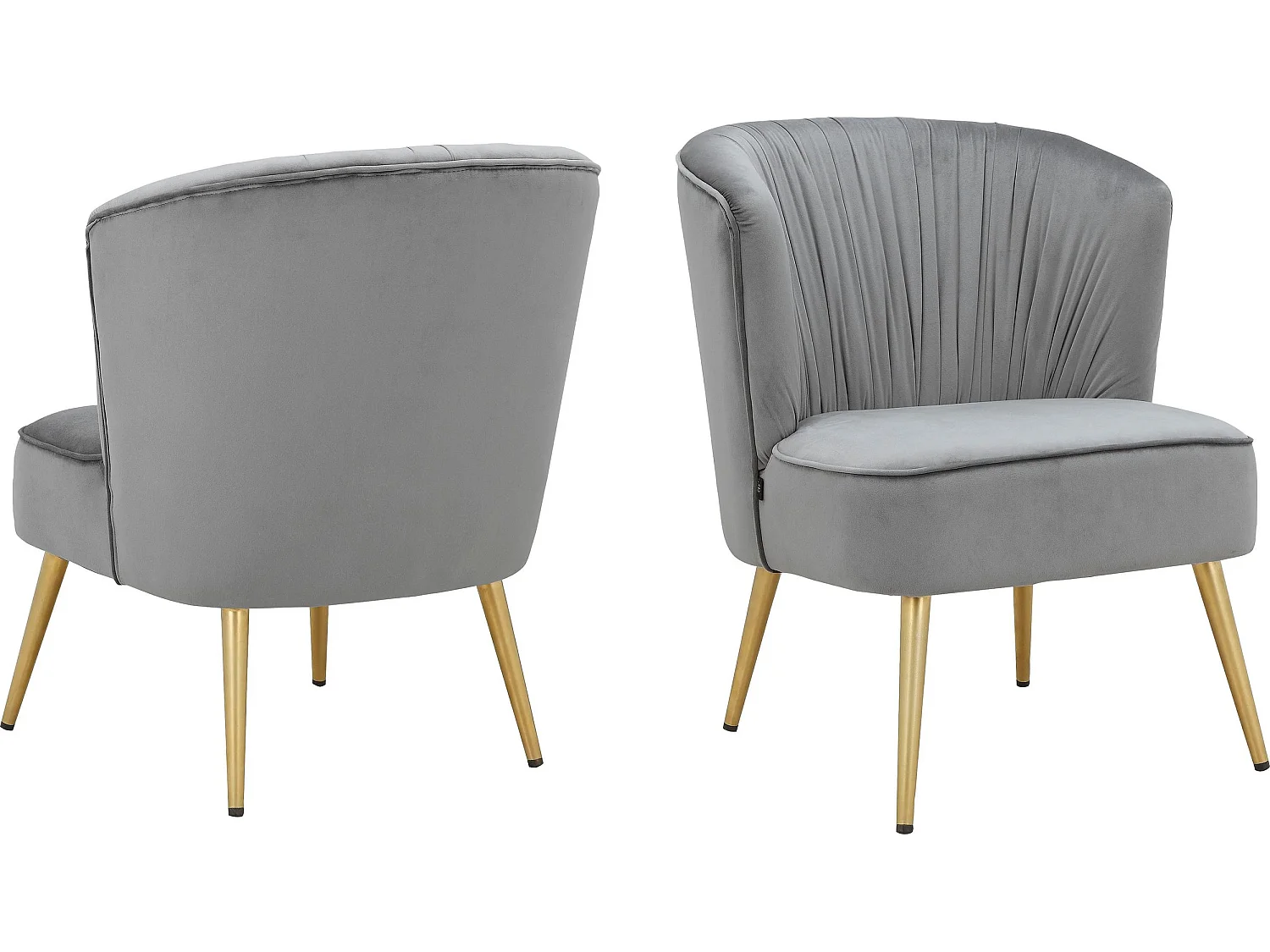 Dahlia | Loungestoel in grijs velours