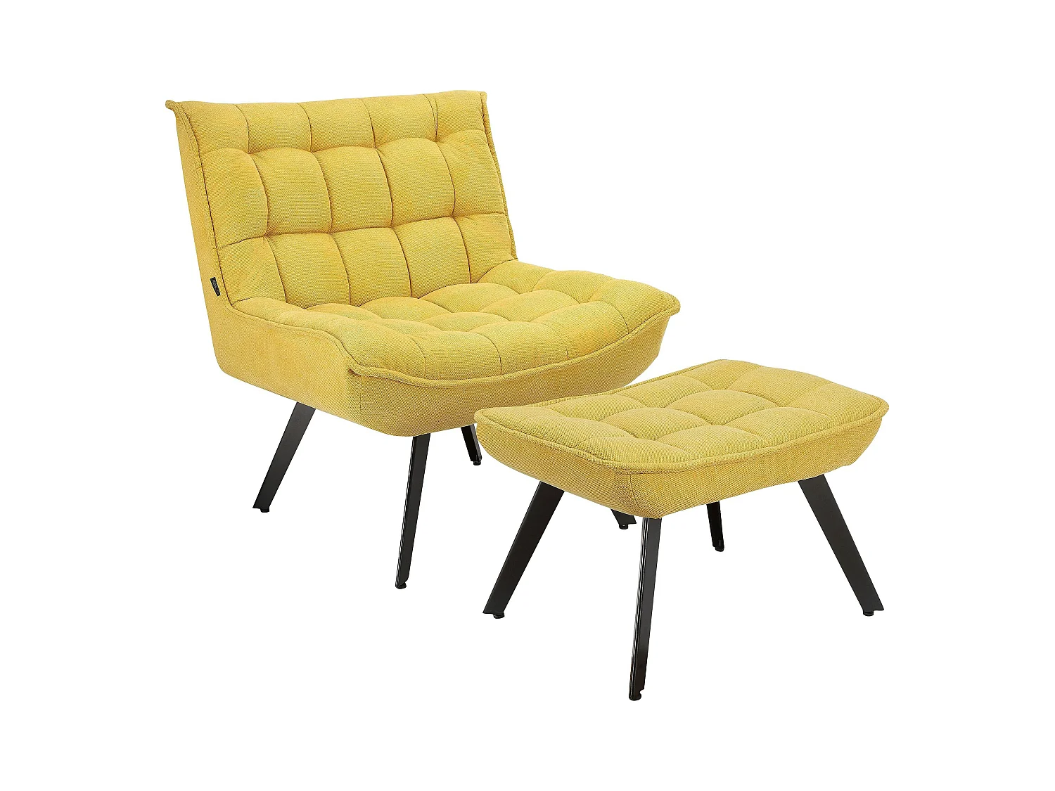Evan | Chaise longue en tissu couleur curry