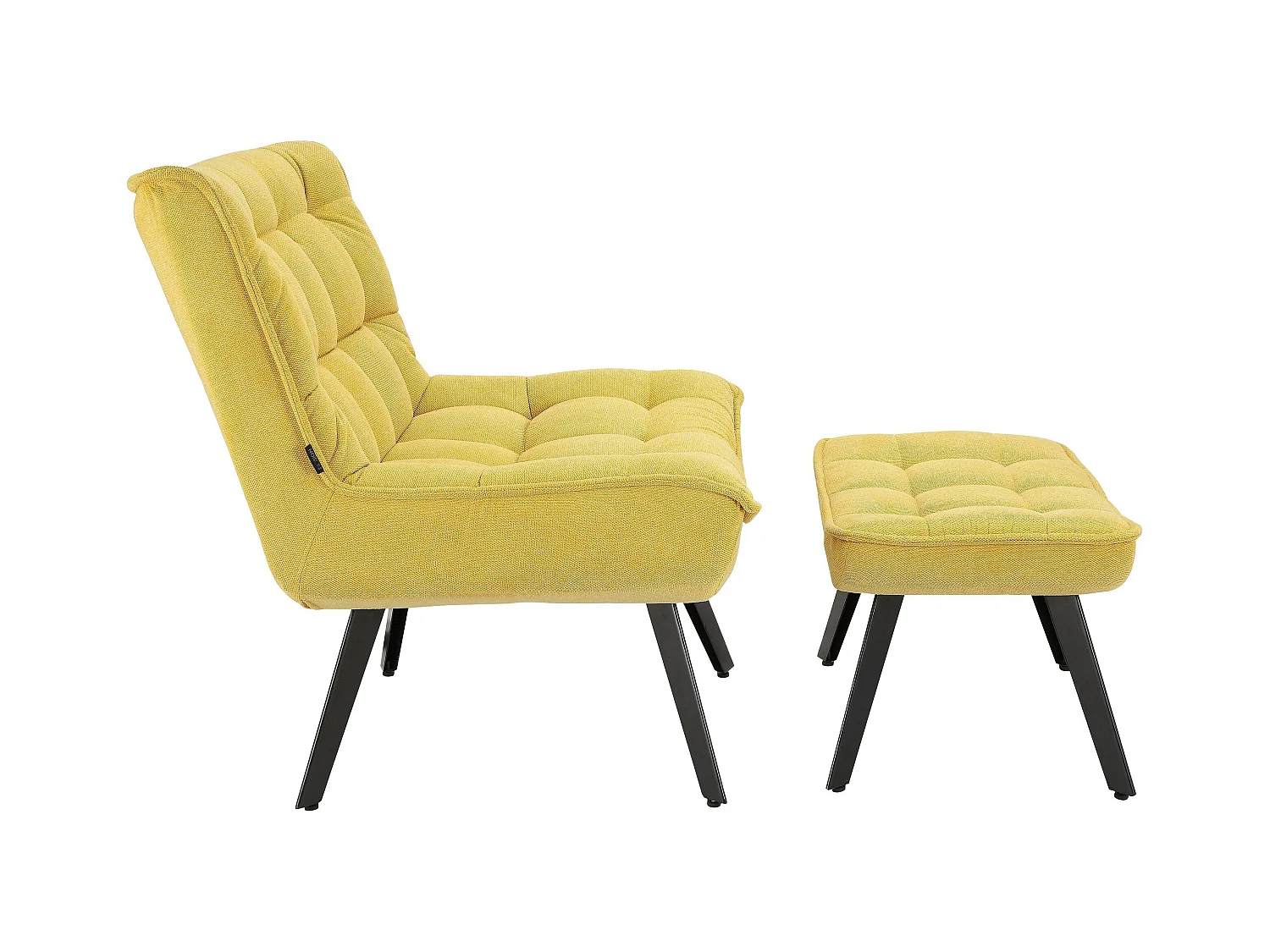 Evan | Loungesessel aus curryfarbenem Stoff