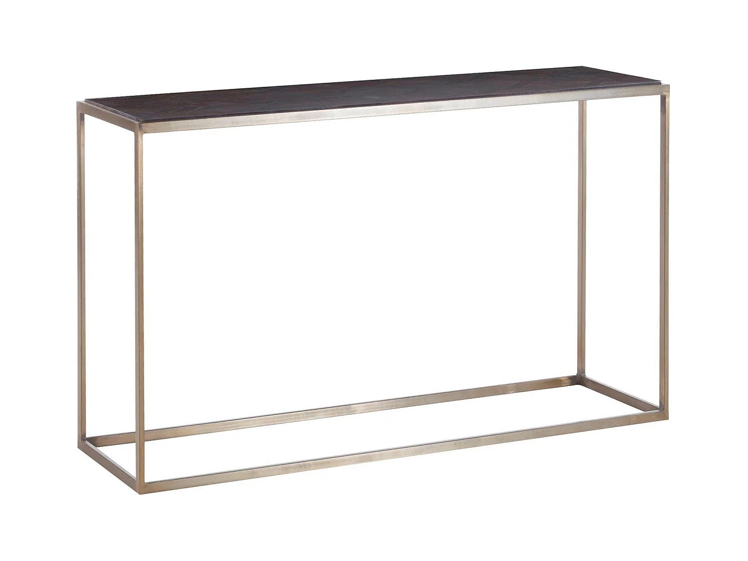 Ulrich | Table console en laiton antique / noyer