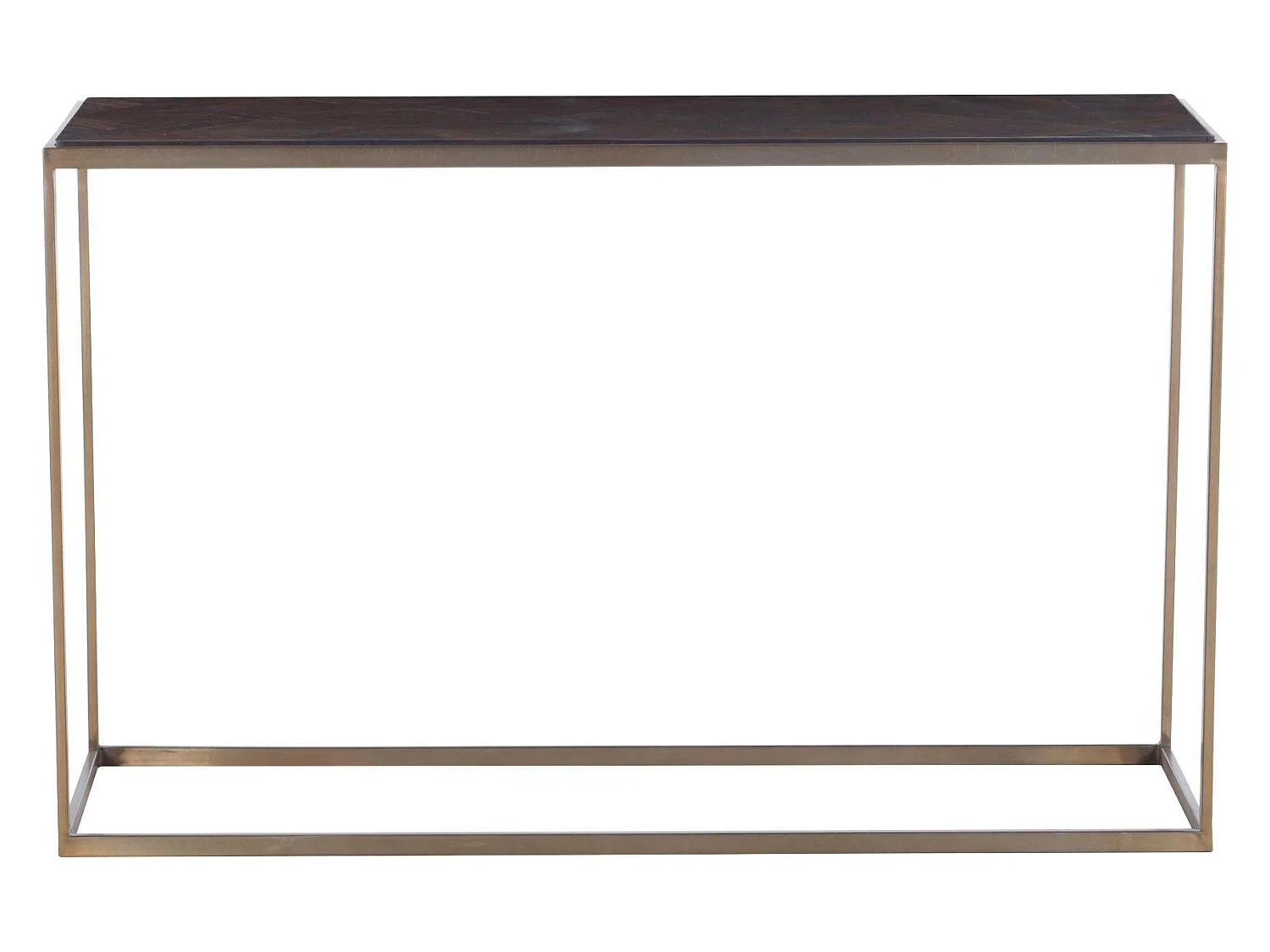 Ulrich | Table console en laiton antique / noyer