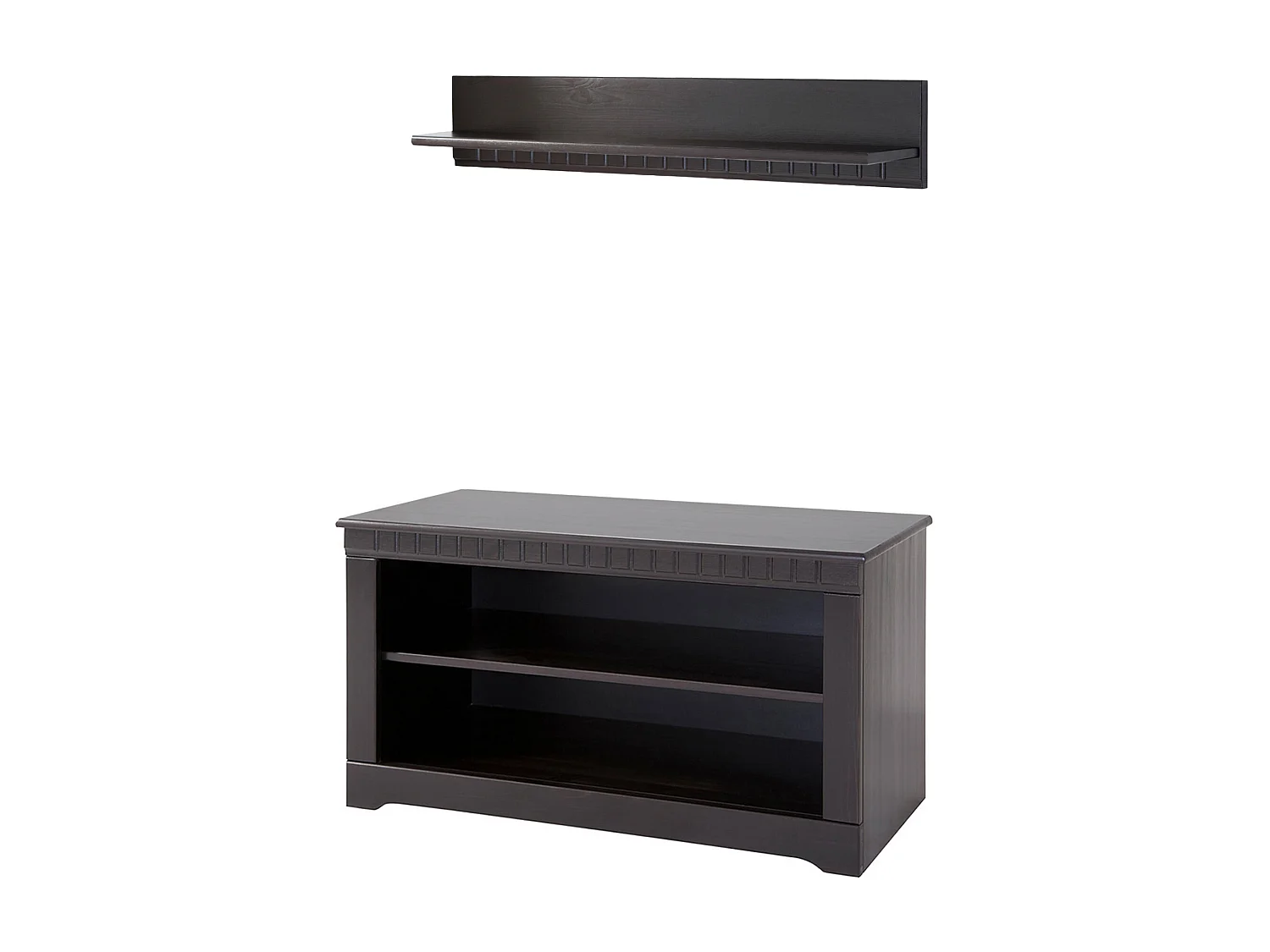 Clarissa | Meuble TV avec 1 étagère en pin Marron