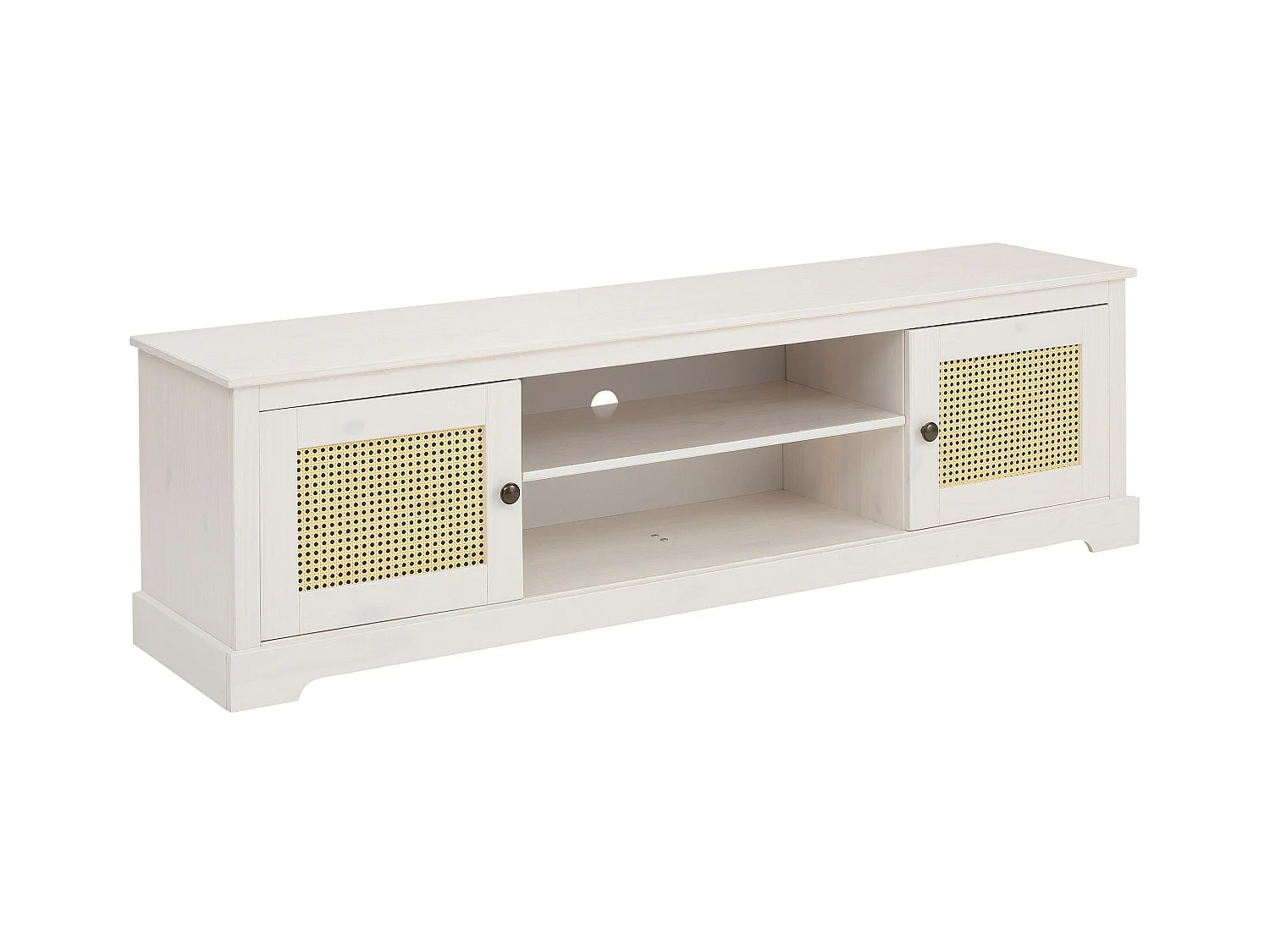 Linda | Meuble TV avec 2 portes en pin blanc