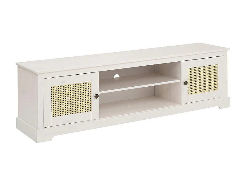 Linda | Meuble TV avec 2 portes en pin blanc